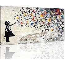 【額入り】超巨大バンクシー ☆ 少女と蝶 ストリートアート バクシア バンクシー 額入り】超巨大バンクシー ☆ 少女と蝶 ストリートアート バクシア